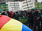 Protest bulharských zemdlc proti dovozu ukrajinského obilí (7. dubna 2023)