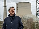 Bavorský premiér Markus Söder (CSU) u jaderné elektrárny Isar 2 (13. dubna 2023)
