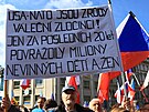 Demonstrace proti vlád na Václavském námstí v Praze. (16. dubna 2023)