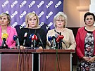 Tisková konference hnutí ANO. Zleva Jana Mraková, Alena Schillerová, Margita...