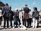Polední stídání stráí královské gardy na zámku Amalienborg