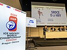 Tisková konference k pedstavení loga pro MS v hokeji 2024.