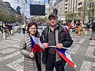 Na Václavské námstí pily proti bíd demonstrovat tisíce lidí. (16. dubna...