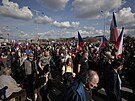 Protestní pochod úastník demonstrace esko proti bíd z Václavského námstí...