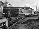 Lokomotiva T478.4047 na ton depa Chomutov (21. srpna 1986)