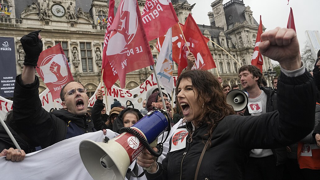 Francouzi opt protestovali proti návrhu dchodové reformy. (14. dubna 2023)