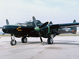 P-61C Black Widow jako exponát muzea USAF na Wright-Pattersonov letecké...
