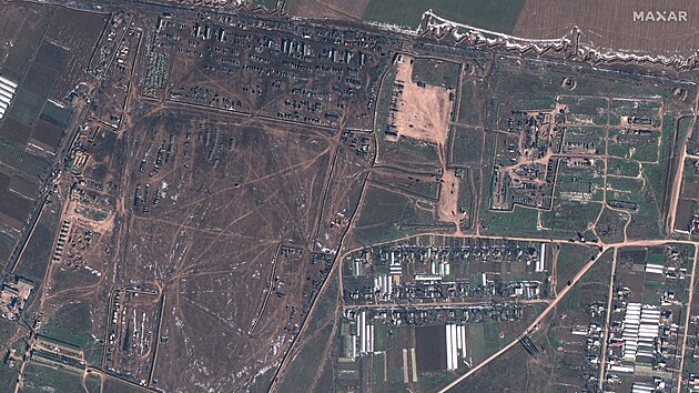 Rusk zkladna u vesnice Medvdivka na okupovanm Krymu (3. ledna 2023)