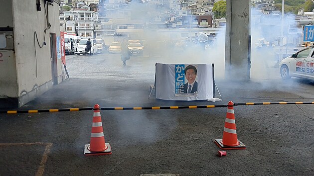 Japonsk premir Fumio Kiida se v sobotu podle agentury Kjd zejm stal terem toku. (15. dubna 2023)