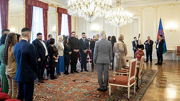 Prezident Petr Pavel na setkn s romskmi studenty (13. dubna 2023)
