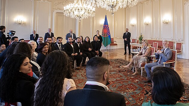Prezident Petr Pavel na setkn s romskmi studenty (13. dubna 2023)