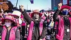 Demonstrace Národního svazu �en v Soulu (25. listopadu 2022)