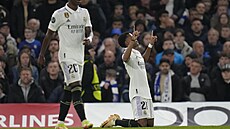 Rodrygo z Realu Madrid oslavuje vstelený gól proti Chelsea.
