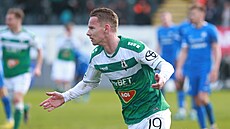 Jablonecký úto�ník Jan Chramosta slaví gól v utkání se Slovanem Liberec