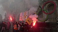Francouzi opt protestovali proti návrhu dchodové reformy. (14. dubna 2023)
