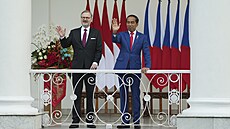 �eský premiér Petr Fiala a indonéský prezident Joko Widodo (18. dubna 2023)