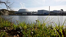 Jaderná elektrárna Neckarwestheim 2 v Bádensku-Württembersku (10. dubna 2023)