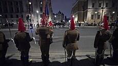 Noní nácvik prbhu korunovace britského krále (Londýn, 18. dubna 2023)