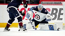 NÁVRAT DO KANADY. Gólman David Rittich v uplynulé sezon NHL psobil znovu v Kanad. Po Calgary a Torontu tentokrát hájil brankovit Winnipegu, kde kryl záda hvzdnému Connoru Hellebuyckovi