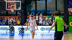 David Böhm z USK Praha oslavuje svou trefu proti Kolínu.