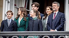 Dánský korunní princ Frederik, korunní princezna Mary a jejich dti princ...