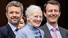 Dánský korunní princ Frederik, královna Margrethe II. a princ Joachim na oslav...