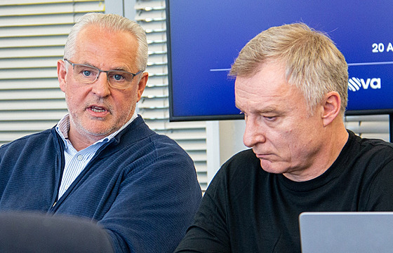 CEO CME Didier Stoessel a Deputy CEO CME Du�an �valek na setkání s noviná�i