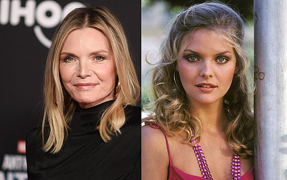 Michelle Pfeifferová v letech 2023 a 1979