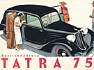 estimístná Tatra 75 klasické koncepce se 4,65 m dlouhou karoserií a vzduchem...