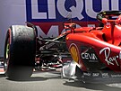 Charles Leclerc z Ferrari pi kvalifikaci sprintu Velké ceny Ázerbájdánu...