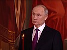 Putin pi bohoslub v Moskv (16. dubna 2023)