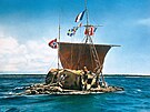 Heyerdahl vyplul na balzov�m voru Kon-Tiki z Peru 28. dubna 1947. Bylo to jen...