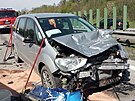 Nehoda ty vozidel na D11 u obce Pravy. (28. 4. 2023)