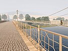 Vizualizace podoby Chebsk�ho mostu po jeho rekonstrukci. Autor sdru�en� Pontex...