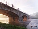 Vizualizace podoby Chebsk�ho mostu po jeho rekonstrukci. Autor A8000 s.r.o.
