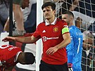 Harry Maguire z Manchesteru United krátce poté, co ve spolupráci s branká�em...