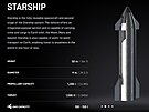 Parametry lodi Starship v dubnu 2023