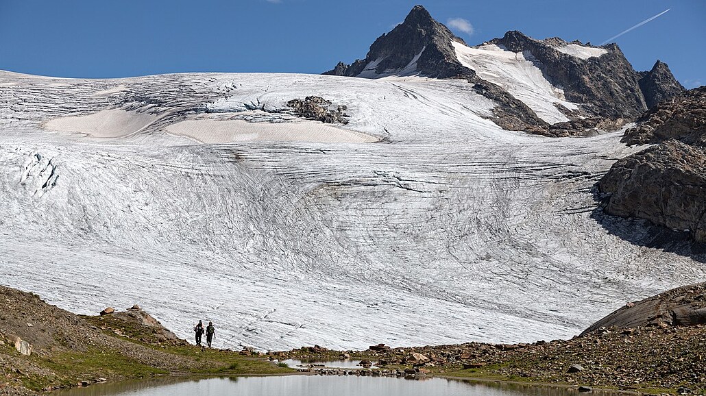Tání ledovce Silvretta Glacier ve výcarsku