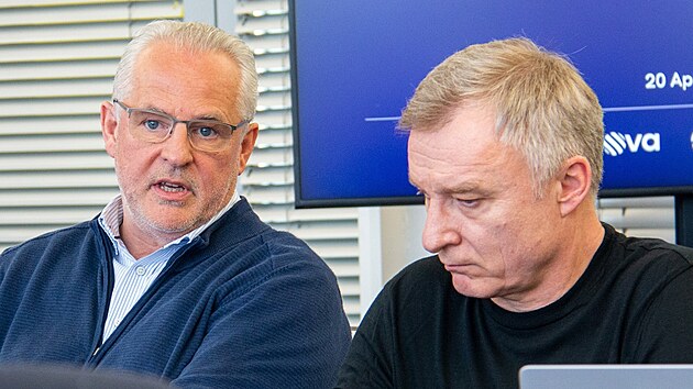 CEO CME Didier Stoessel a Deputy CEO CME Du�an �valek na setk�n� s novin��i