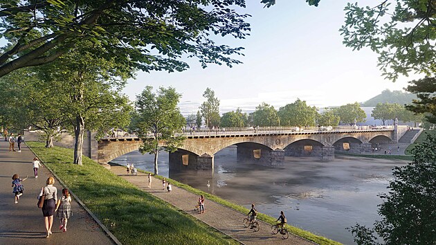 Vizualizace podoby Chebskho mostu po jeho rekonstrukci. Autor A8000 s.r.o.