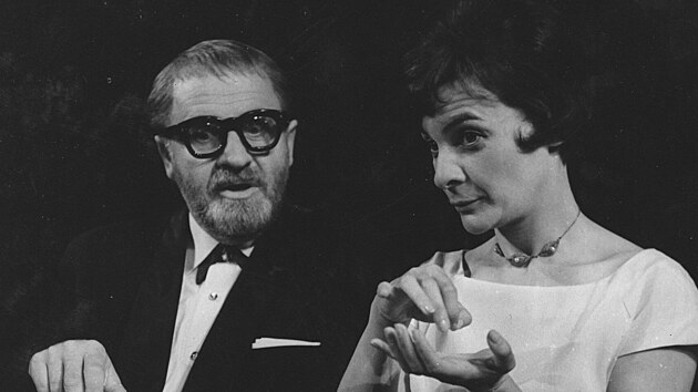 Felix Le Breux a Alexandra Mykov v pedstaven Jerome Kilty: Drah lh v divadle Komedie (1962)