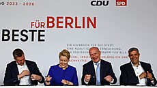 Konzervativní Kesanskodemokratická unie (CDU) a sociální demokraté (SPD)...