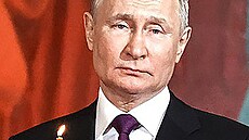 Vladimir Putin na snímcích pi bohoslub u píleitosti oslav pravoslavných...