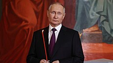 Vladimir Putin na snímcích při bohoslužbě u příležitosti oslav pravoslavných...