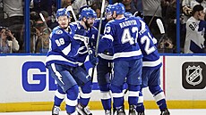 Radost hrá�� Tampy po gólu proti Torontu.