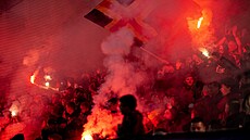 Sparantí fanouci bhem domácího ligového utkání s Plzní.