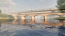 Vizualizace podoby Chebského mostu po jeho rekonstrukci. Autor sdruení Pontex...