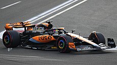 Oscar Piastri z McLarenu v kvalifikaci na Velkou cenu Ázerbájdánu