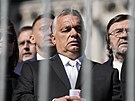 Maarský premiér Viktor Orbán na mi vedené papeem Frantikem v Budapeti (30....