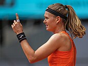 Česká tenistka Marie Bouzková na turnaji v Madridu.